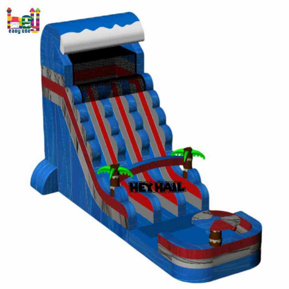 20ft dual lane water slide with deep pool, product view 3