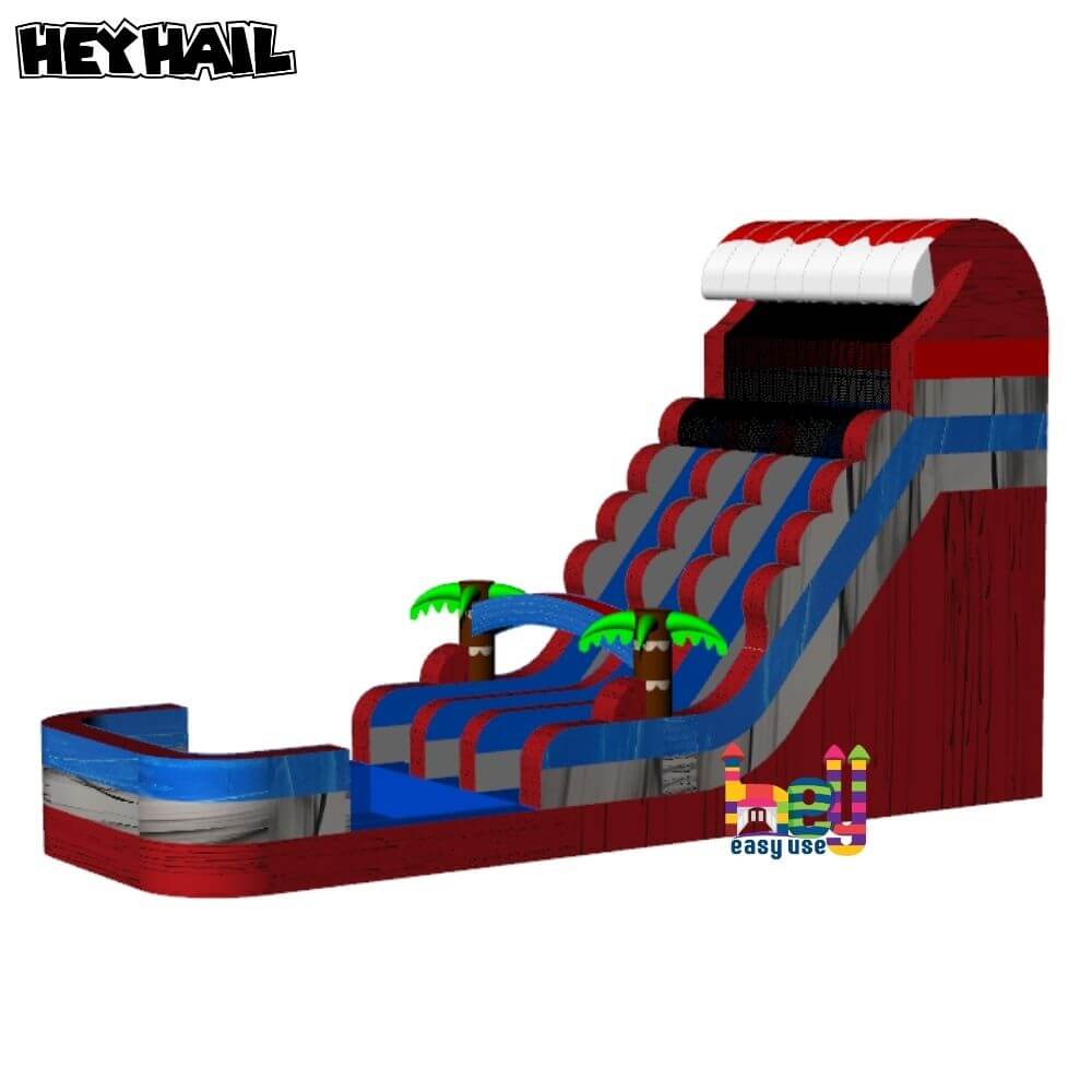 20ft dual lane water slide with deep pool, product view 3