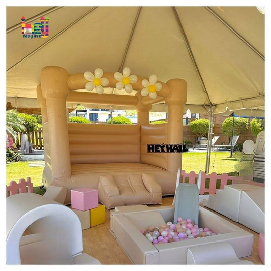 Tan color mini bounce house review for soft play business