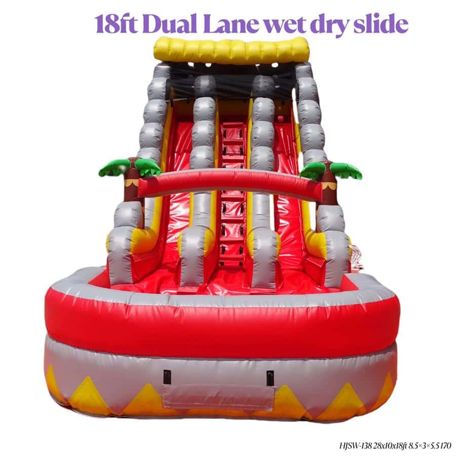 18ft dual lane wet dry slide