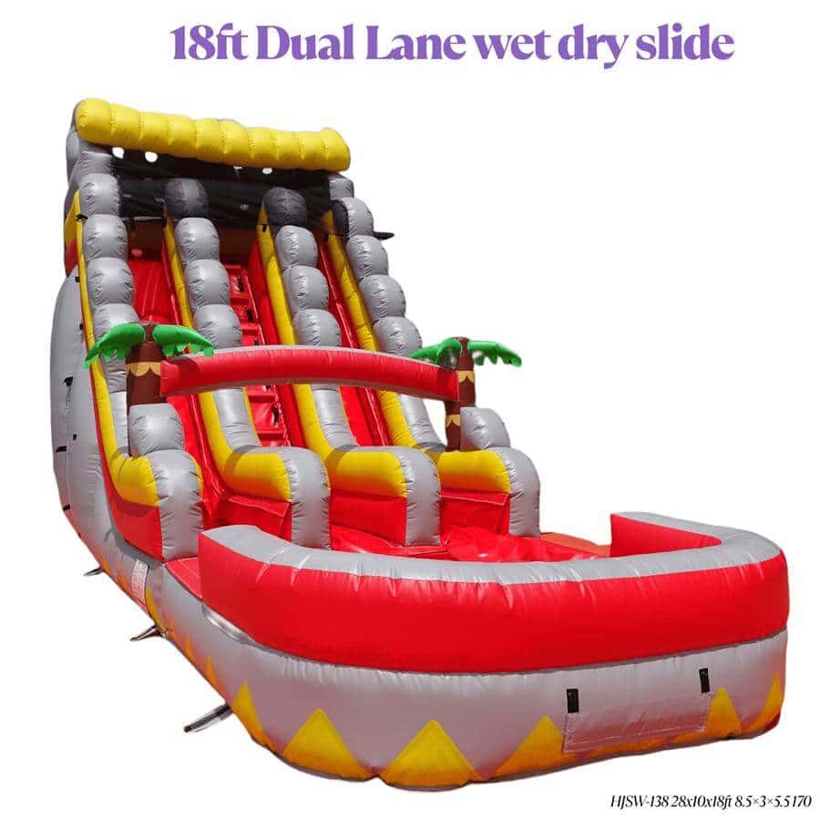 18ft dual lane wet dry slide