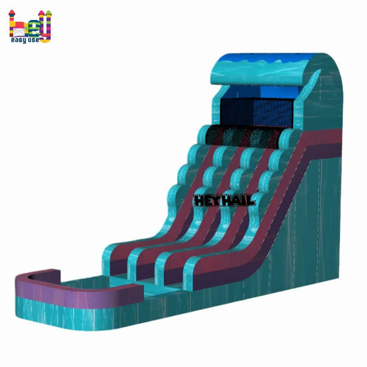 20ft dual lane water slide with deep pool, product view 1
