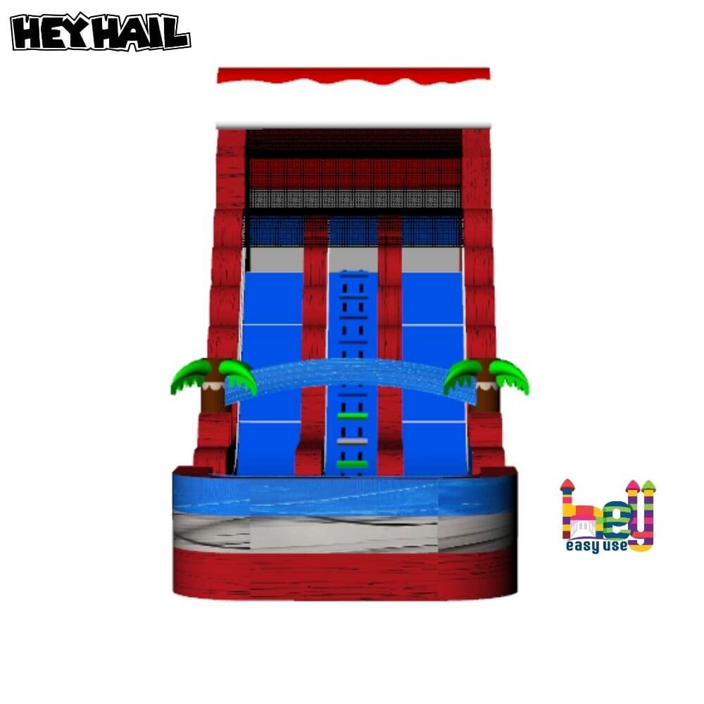 20ft dual lane water slide with deep pool, product view 1