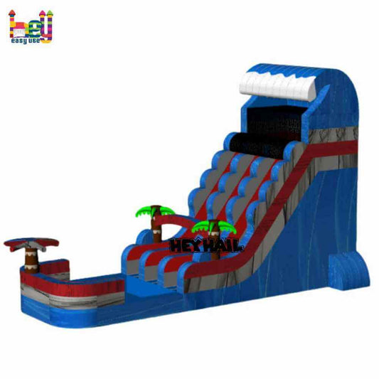 20ft dual lane water slide with deep pool, product view 1