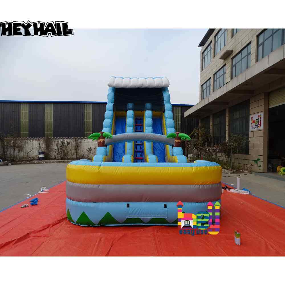 20ft dual lane water slide with deep pool, product view 2