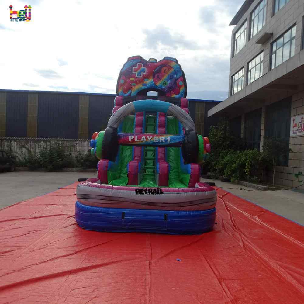 20ft dual lane water slide with deep pool, product view 3