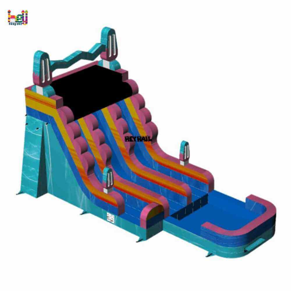 20ft dual lane water slide with deep pool, product view 3