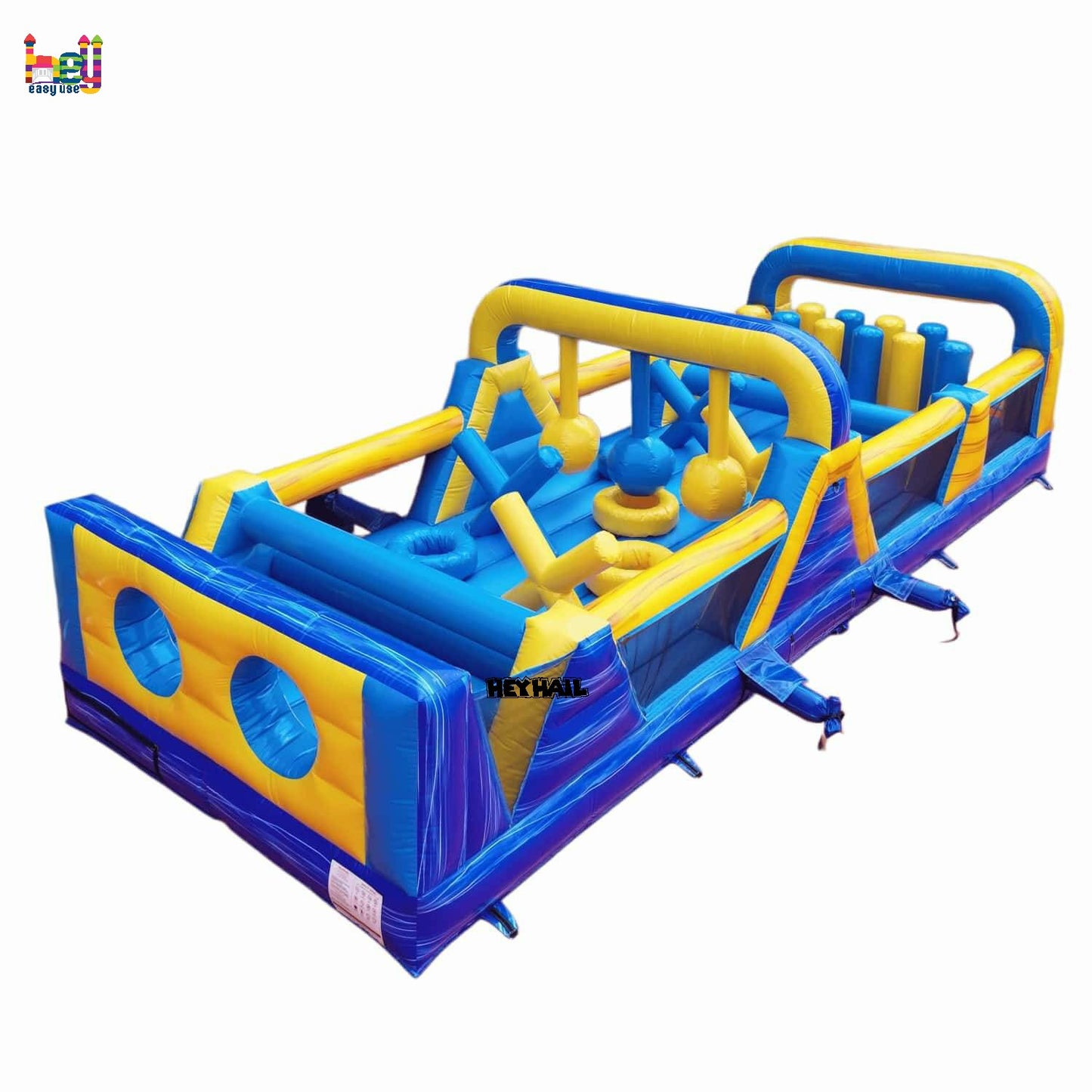 30ft Blue & Yellow Inflatable Obstacle Course