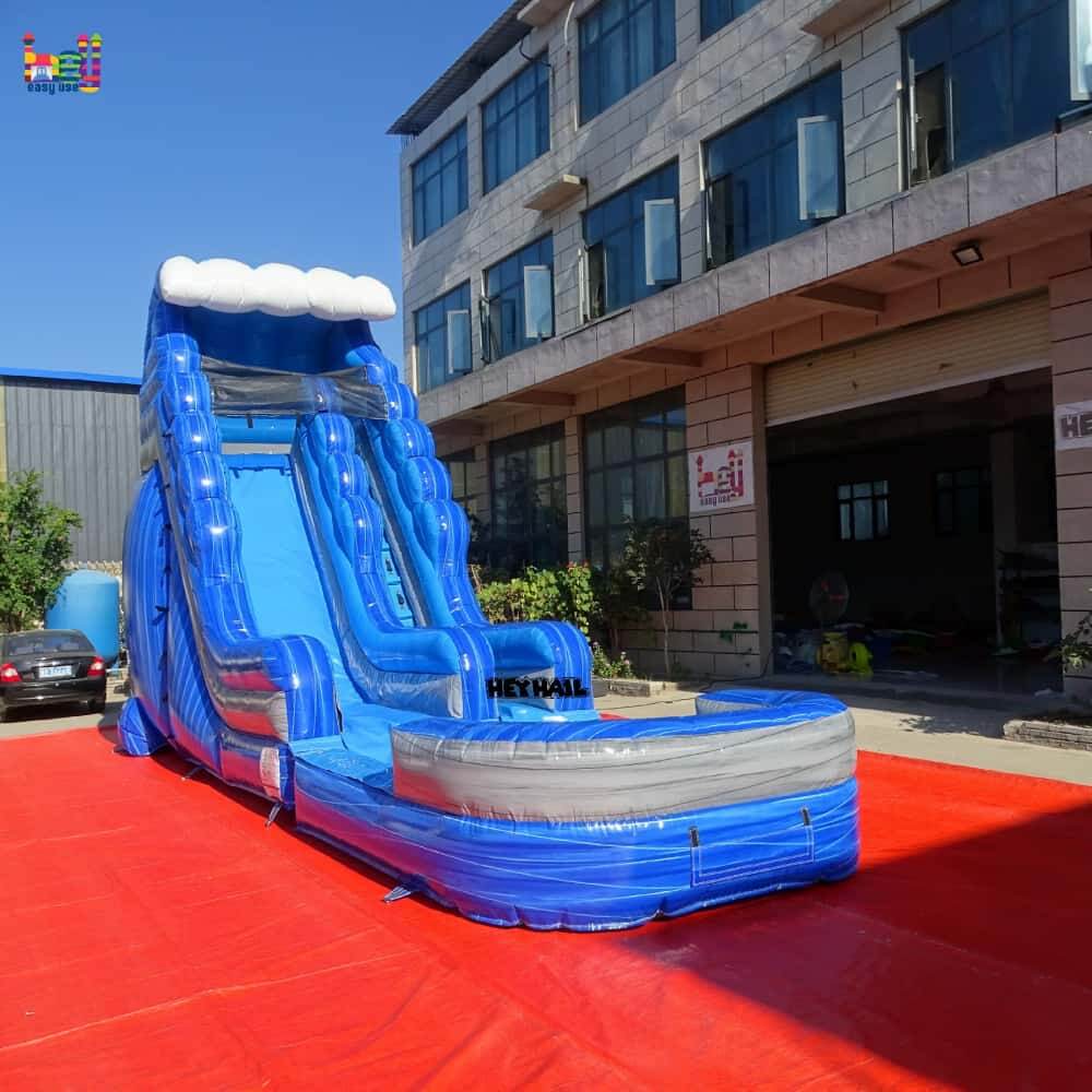 18ft Single Lane Water Slide with Pool