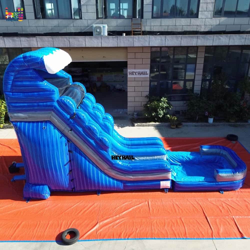 18ft Single Lane Water Slide with Pool
