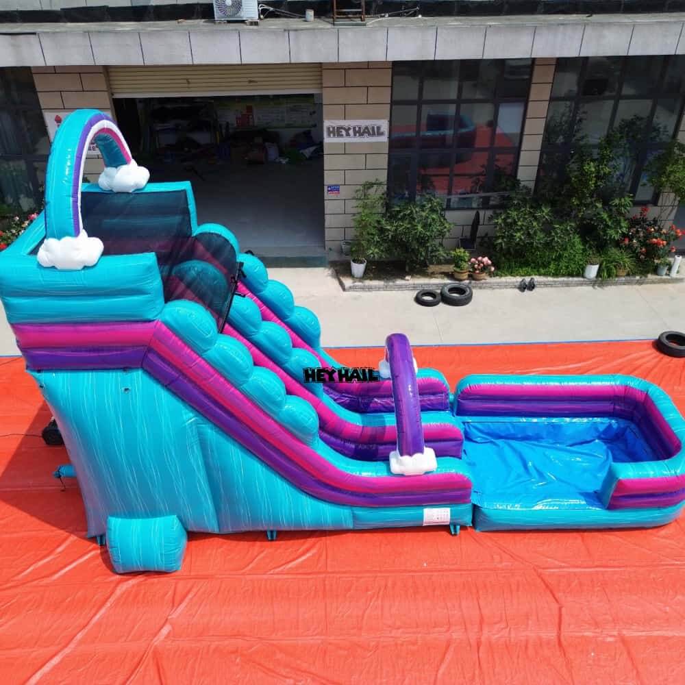 20ft Single Lane Water Slide for Sale with Pool
