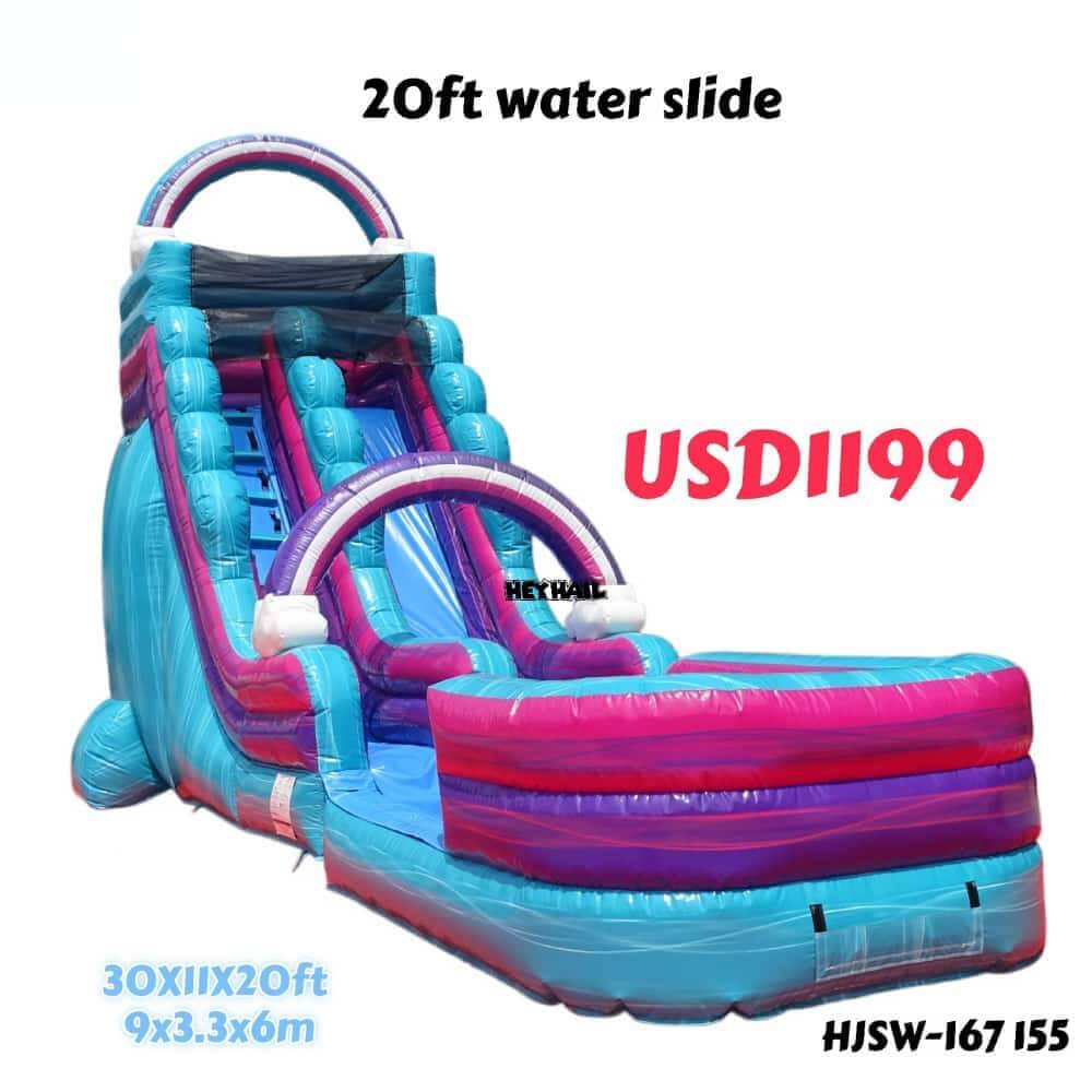 20ft Single Lane Water Slide for Sale with Pool