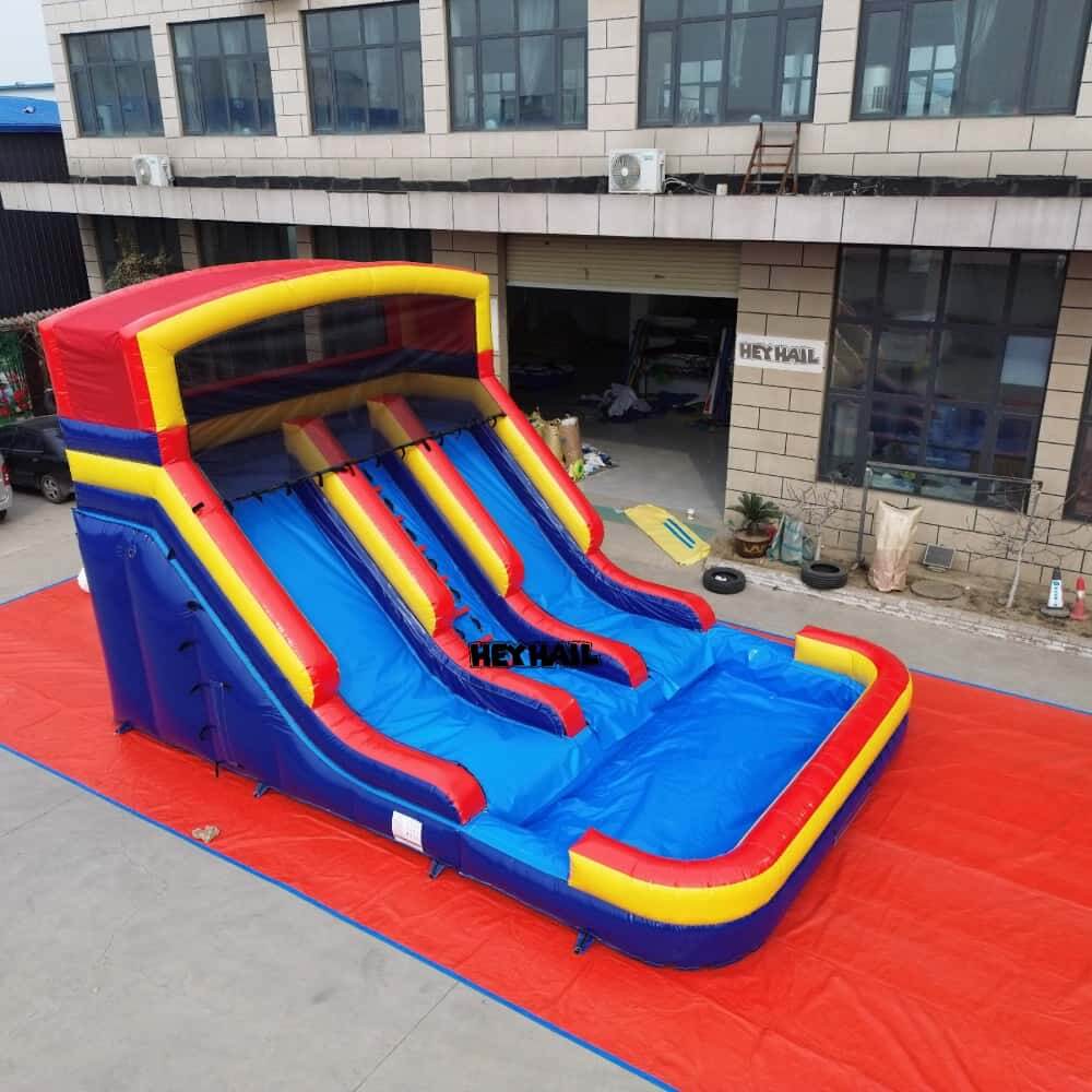 18ft Dual Lane Water Slide with Pool for Sale