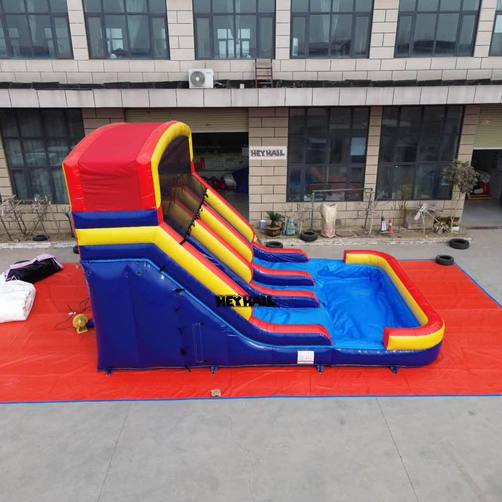 18ft Dual Lane Water Slide with Pool for Sale
