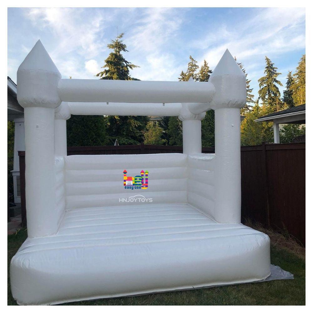 Pointy Top Wedding White Bounce House - Heyhail