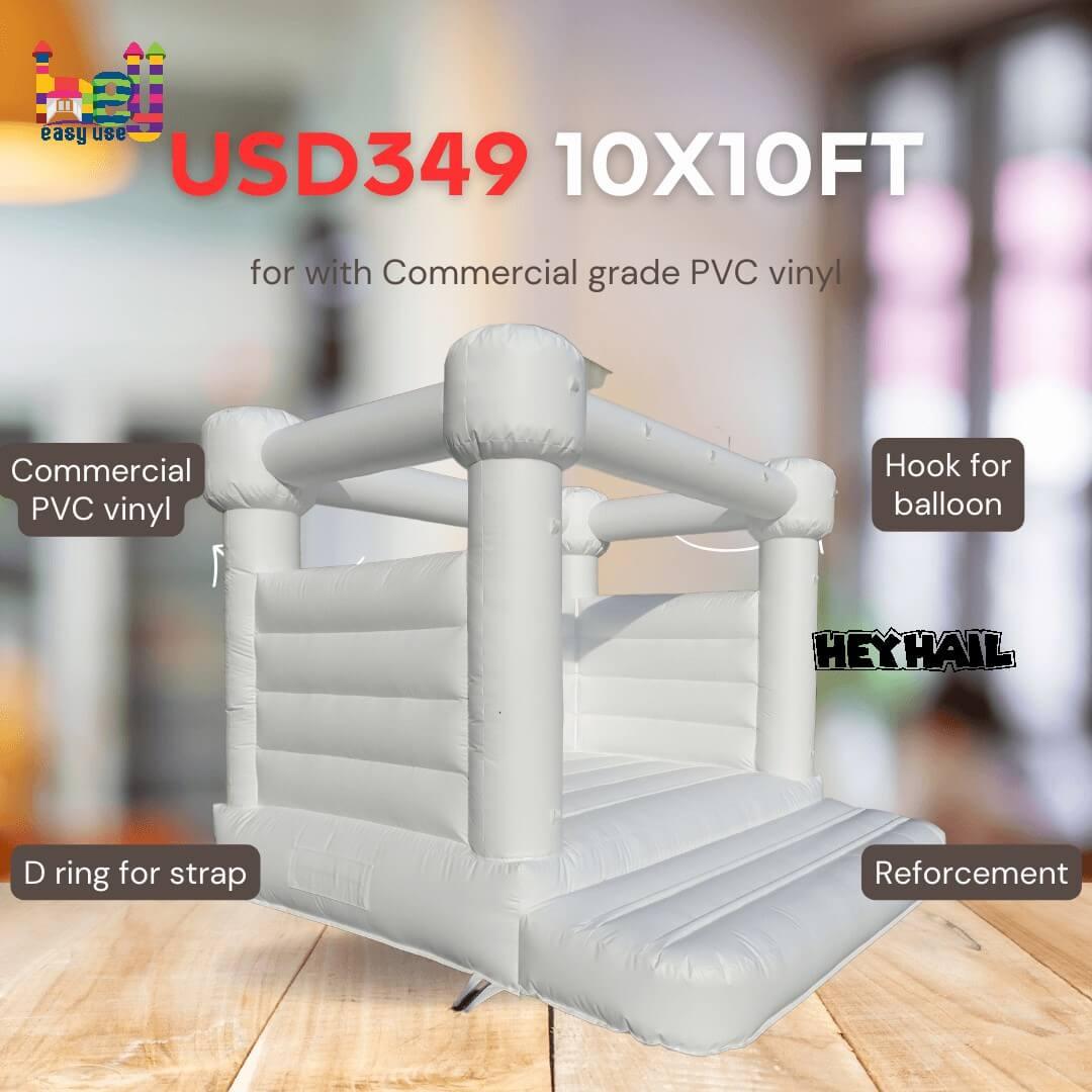 White Inflatable Bounce House - Heyhail